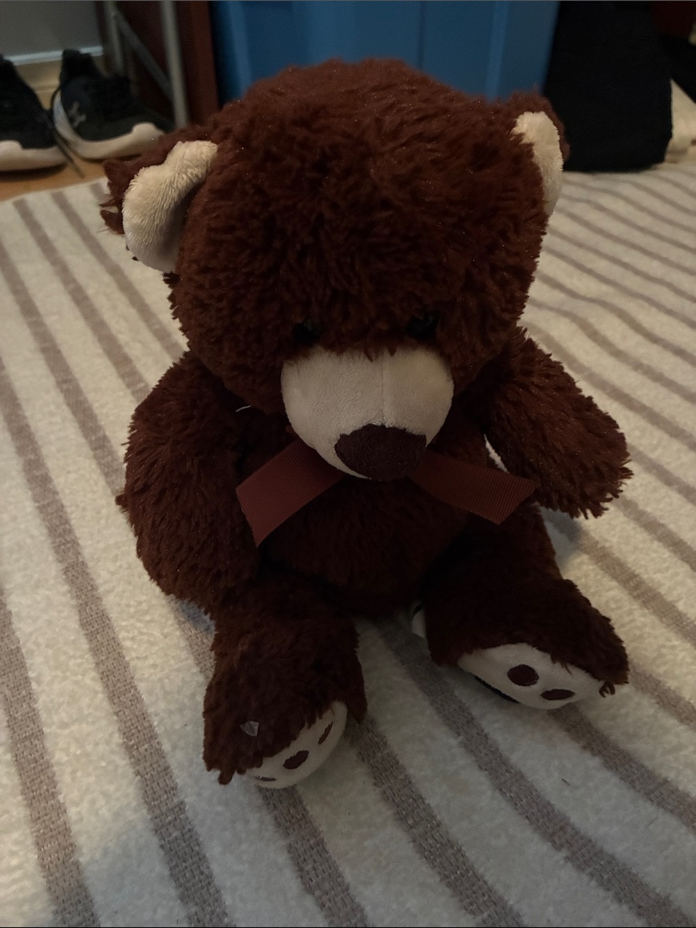 Brown Plush Teddy Bear with Bow - Soft Kids Toy